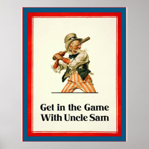 Erhalten Sie im Spiel mit Uncle Sam ~ Vintagem Poster