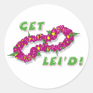 Erhalten Sie Lei'd! (Lila) Runder Aufkleber