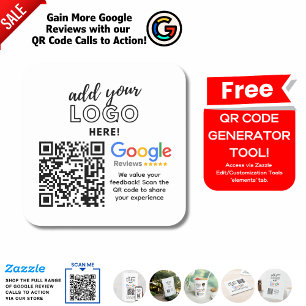 ERHALTEN SIE MEHR GUOGLE-ÜBERPRÜFUNGEN MIT QR-CODE QUADRATISCHER AUFKLEBER