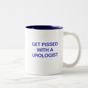 ERHALTEN SIE MIT EINEM UROLOGEN PISSED ZWEIFARBIGE TASSE