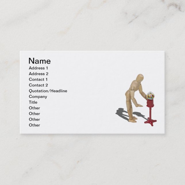 Erhalten von Gumball von der Zufuhr Visitenkarte (Vorderseite)