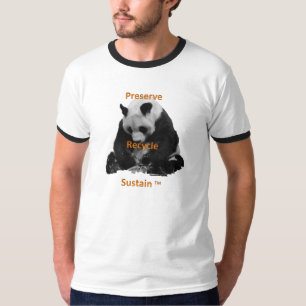 Erhaltung, recycle, Pflege des Abschlags der Männe T-Shirt