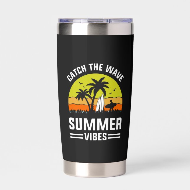 Erhasche Die Welle Sommer Stimmung-64193 Thermobecher (Vorderseite)