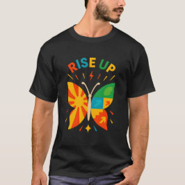 Erhebe dich Motivations-Schmetterlings-Design T-Shirt