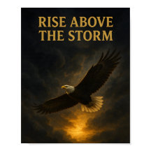 Erhebe dich über den Sturm – Inspiratives Adlerpos