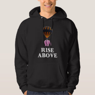 Erhebe dich über rosa Elefant und Heißluftballon Hoodie