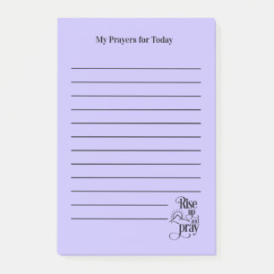 Erhebe dich und bete Lila Gebetsliste liniert Post-it Klebezettel
