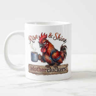 Erhebe dich und strahle, grumpy Hahn, lustiger Mor Jumbo-Tasse
