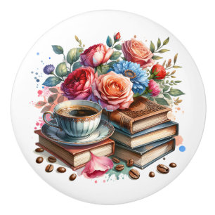 Erhebe dich und strahle Vintage-Kaffeetasse und Bl Keramikknauf