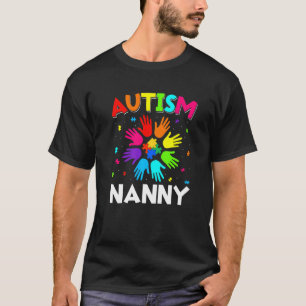 Erhebe Hand Autismus-Bewusstsein Nanny Familienunt T-Shirt