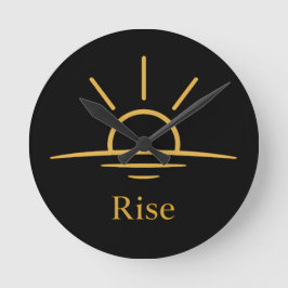 Erheben — Minimalistischer Sonnenaufgang Runde Wanduhr