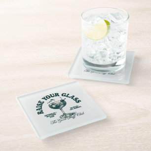 Erheben Sie Ihr Glas Vintage Cocktail Club Design Glasuntersetzer