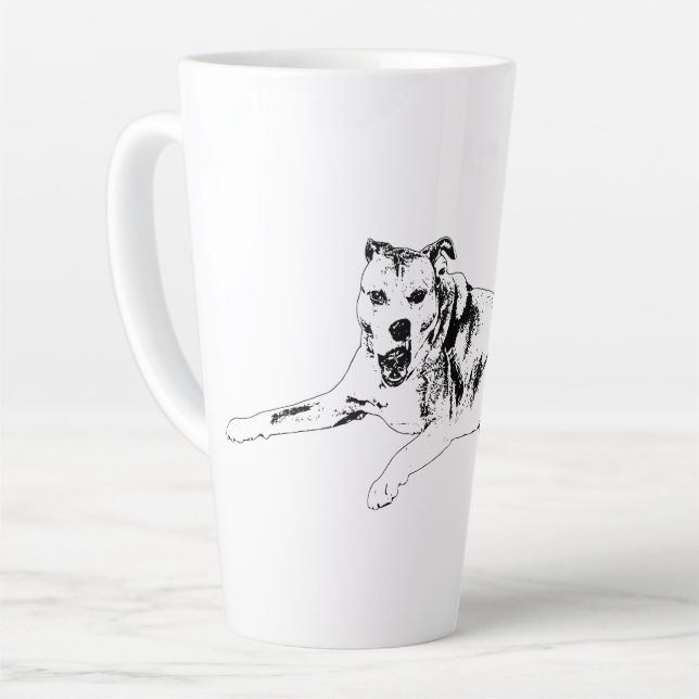 Erhebendes Lächeln, ruhige Pause Milchtasse (Linke Ecke)