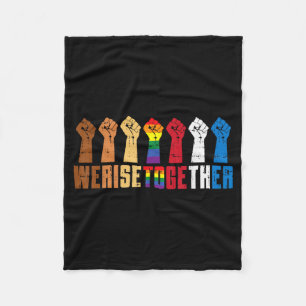 Erhebt euch gemeinsam LGBT Gay Pride Fist Black Li Fleecedecke