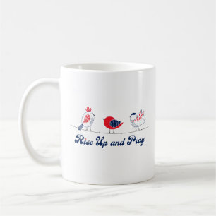 Erhebt euch und betet patriotische Vögel Kaffeetasse