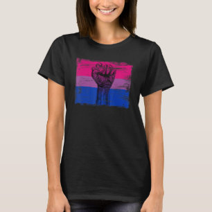Erhobene Faust Bisexualitätsflagge Bisexuell Lgbt T-Shirt