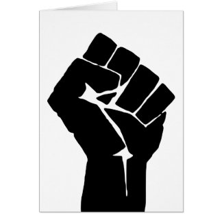 Erhobene schwarze Faust - Widerstand Protest