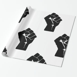 Erhobene schwarze Faust - Widerstand Protest Geschenkpapier