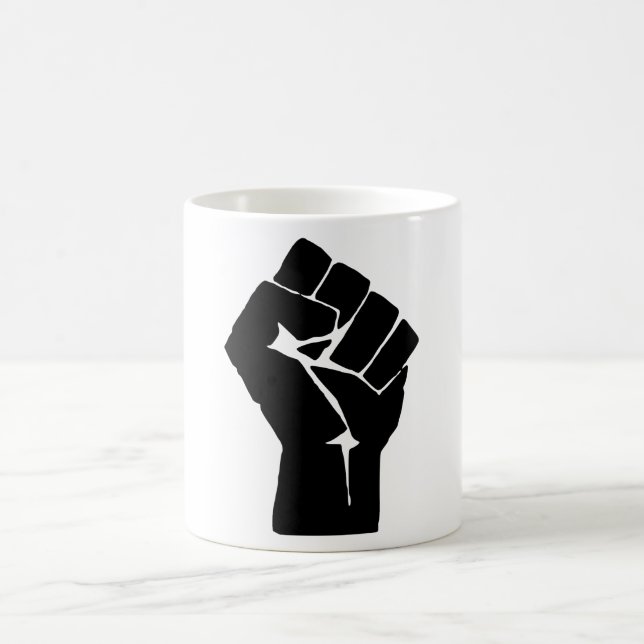 Erhobene schwarze Faust - Widerstand Protest Kaffeetasse (Mittel)