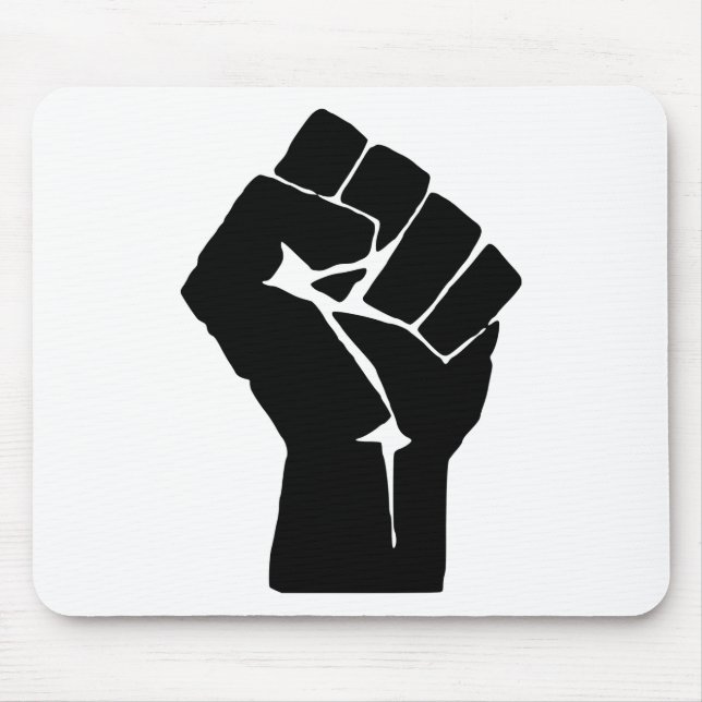 Erhobene schwarze Faust - Widerstand Protest Mousepad (Vorne)