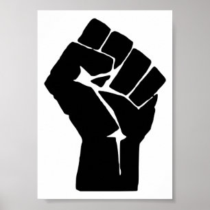 Erhobene schwarze Faust - Widerstand Protest Poster