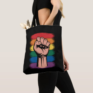 Erhobener Faust Stolz Regenbogen LGBTQ Unterstützu