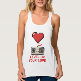 Erhöhe Deine Liebe, Retro-Pixel-Gaming-Design Tank Top