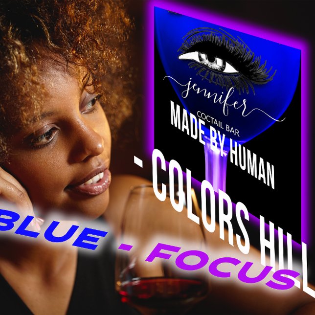 Erhöhen Sie Ihre Bar mit einem Cocktail im Pub Eye Quadratische Visitenkarte (Elevate Your Bar's Brand with Pub Cocktail Eye Nav Square Business Card)