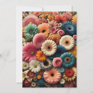 Erhöhen Sie Ihre Raumfarbe Gerbera Daisy Floral Einladung