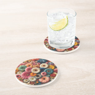 Erhöhen Sie Ihre Raumfarbe Gerbera Daisy Floral Getränkeuntersetzer
