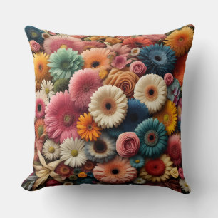 Erhöhen Sie Ihre Raumfarbe Gerbera Daisy Floral Kissen