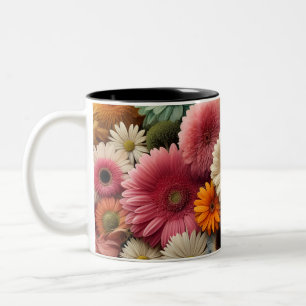 Erhöhen Sie Ihre Raumfarbe Gerbera Daisy Floral Zweifarbige Tasse