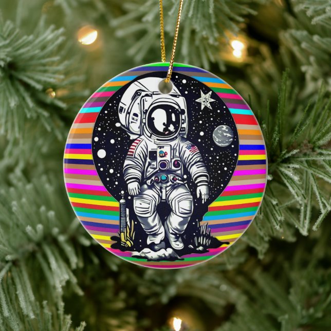 Erhöhen Sie Ihre Weltraumvibes: Galaktische Royali Keramik Ornament (Baum)