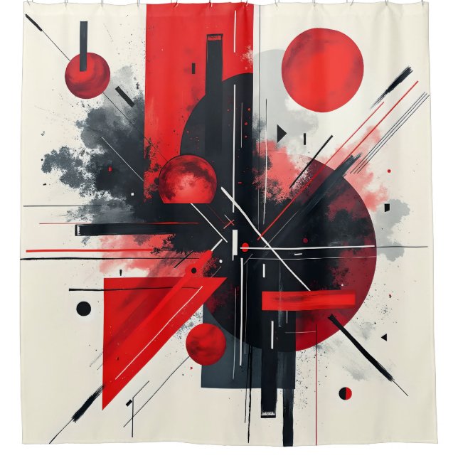 Erhöhen Sie Ihren Platz durch dynamische Abstrakte Duschvorhang (Vorderseite)