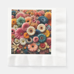Erhöhen Sie Ihren Raum Farbige Gerbera-Daisy-Blume Serviette