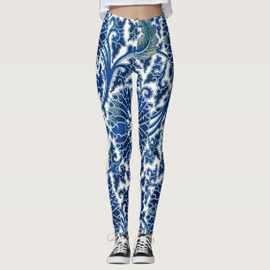Erhöhen Sie Ihren Stil: Blauer Blumenzauber und ch Leggings