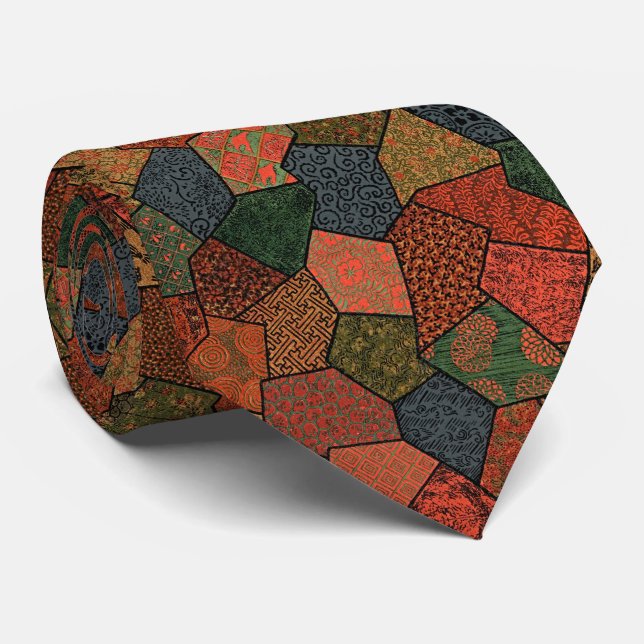 Erhöhen Sie Ihren Stil: Farbenfrohe Polygonal Krawatte (Gerollt)
