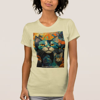 Erhöhen Sie Ihren Stil mit Cat Cubism Art T-Shirt
