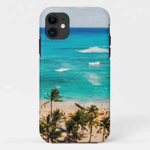 Erhöhte Ansicht der Waikiki-Strandszene, Honolulu Case-Mate iPhone Hülle