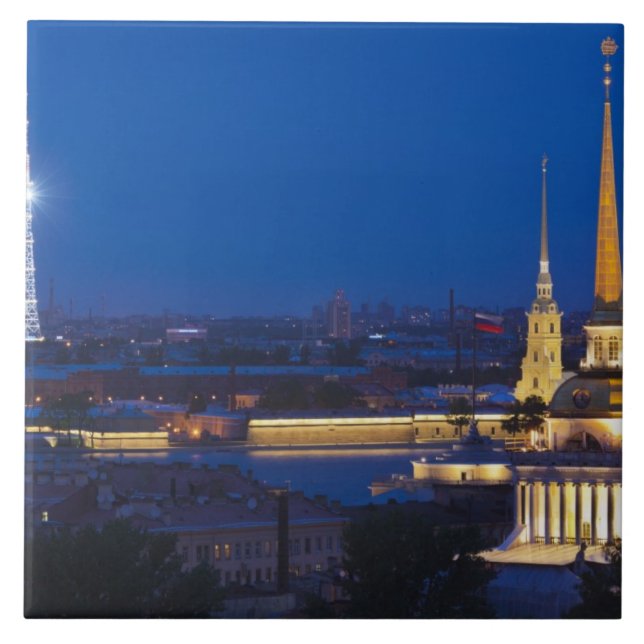 Erhöhte Ansicht des Fernsehturms Fliese (Vorderseite)