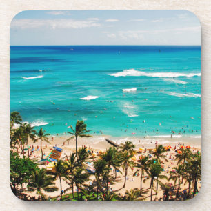 Erhöhte Ansicht eines Strandbildes in Waikiki, Hon Untersetzer