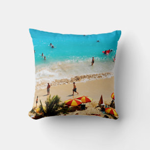 Erhöhte Ansicht eines Strandpanoramas in Waikiki, Kissen