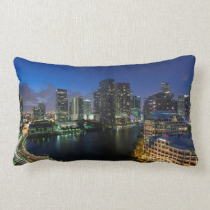 Erhöhte City-Skyline von Brickell Key Lendenkissen
