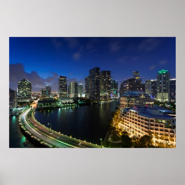 Erhöhte City-Skyline von Brickell Key Poster (Vorne)