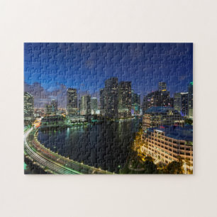 Erhöhte City-Skyline von Brickell Key Puzzle