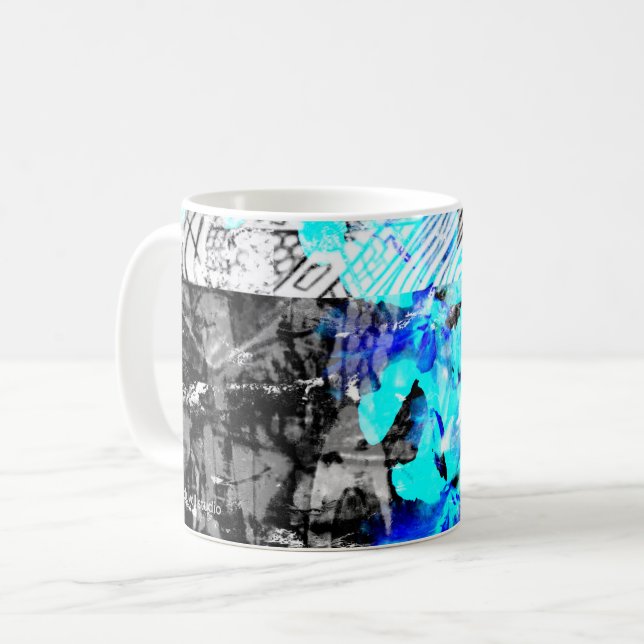 "Erhöhter Fokus" Kaffeetasse abstrakte Kunst von D (Vorderseite Links)