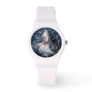 Erhöhter Haifisch Mund geöffnet Armbanduhr