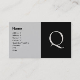 Erhöhter Silberbrief "Q"-Visitenkarte Visitenkarte