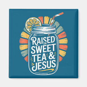 Erhöhter Süßer Tee Jesus Südlicher Glaube Design Magnet