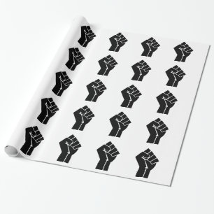 Erhöhtes Faust-/Schwarzes Power-Symbol Geschenkpapier